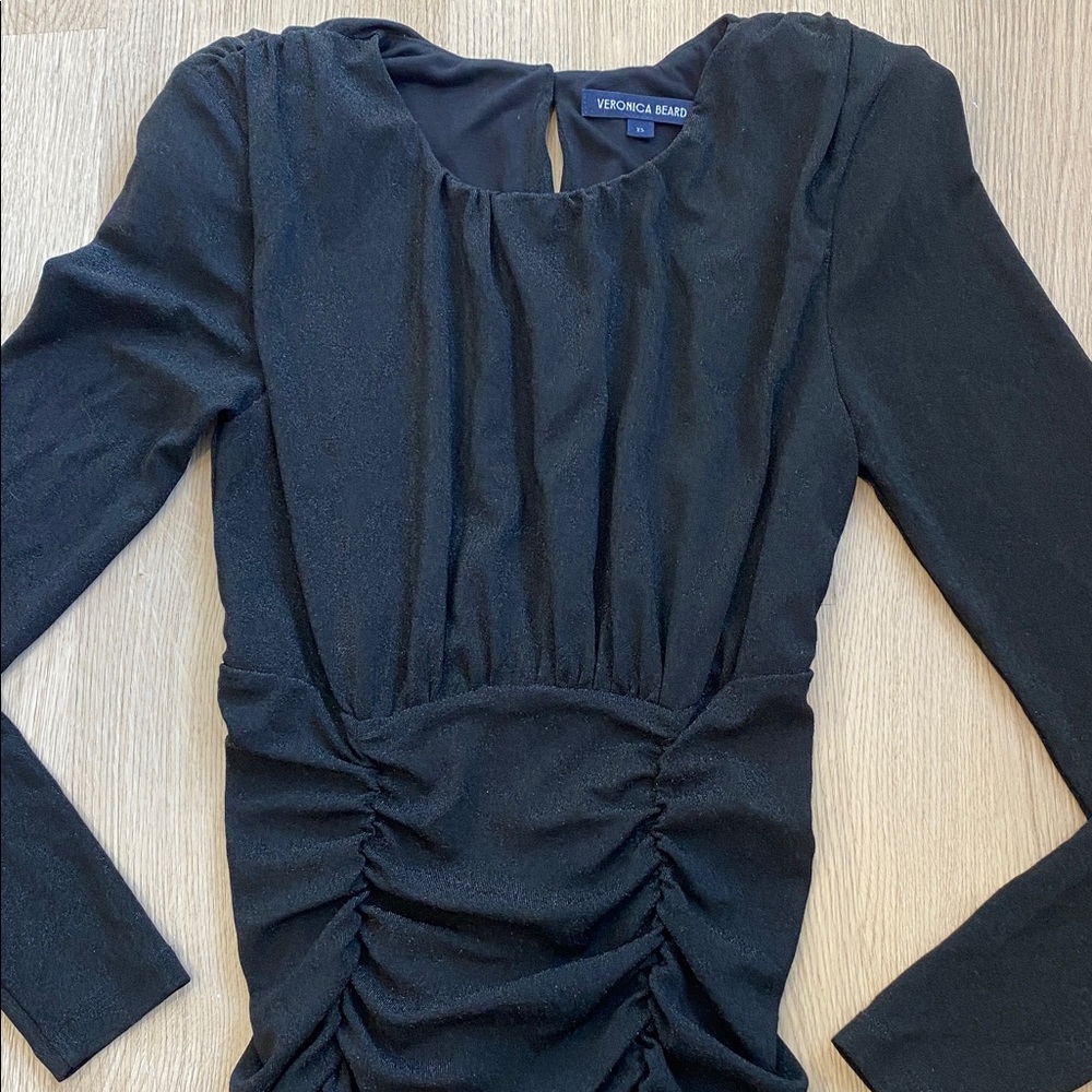 Veronica Beard Jeremiah Long-Sleeve Ruched Mini Dress - Picture 4 of 16